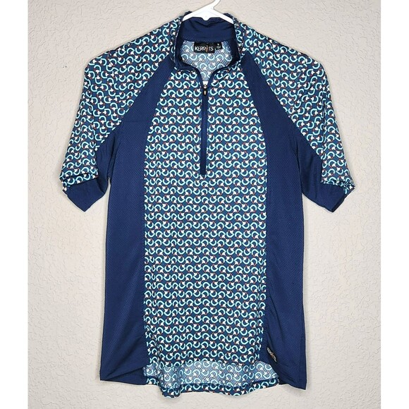 Kerrits Tops - Kerrits Women's 1/4 Zip Shirt -Horse Equestrian Active- Blue Patterned Small